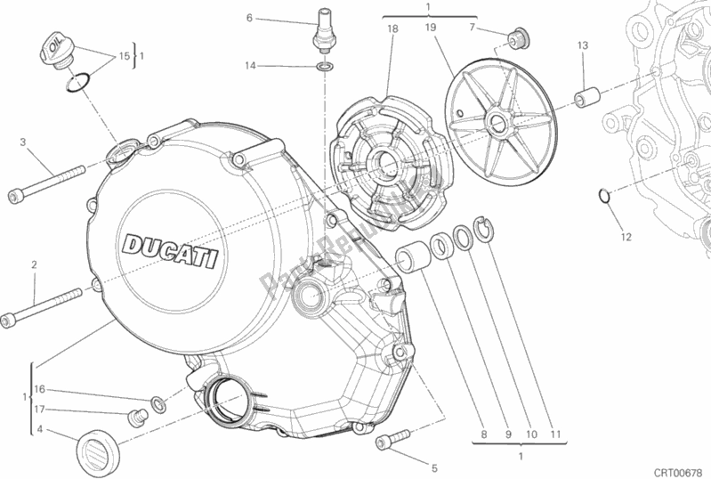 Alle onderdelen voor de Koppelingsdeksel van de Ducati Monster 796 ABS S2R Thailand 2015
